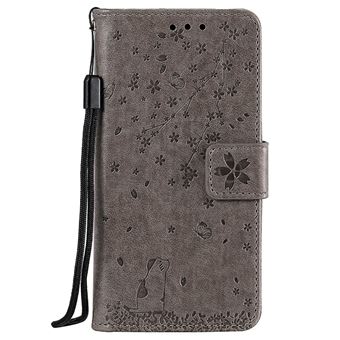 Capa Magunivers PU Flor Cinza para Huawei Y7 2019