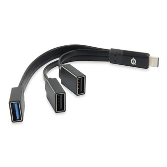 hub de interface Conceptronic HUBBIES 01B USB 3.1 (3.1 Gen 2) Type-C 5000Mbit/s Preto