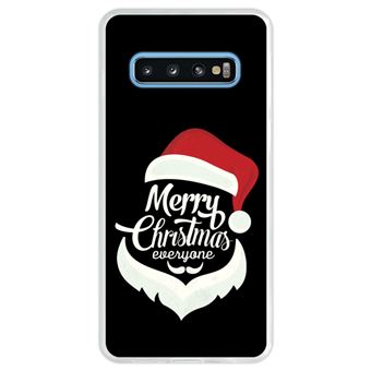 Capa Hapdey Para Samsung Galaxy S10 Design Figura do Pai Natal - Feliz Natal Capa de Silicone Flexível Em TPU - Transparente