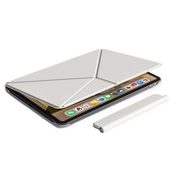 Capa Luckybutterfly para Ipad Air4 Air5 10.9" | Suporte Horizontal Vertical Dobrável | Branco | com Película de Vidro Temperado - 1