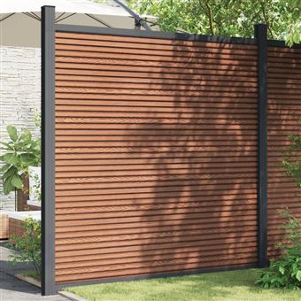 Painel de vedação vidaXL | WPC 180x186 cm | castanho - 1