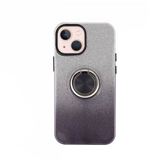 Capa de Silicone Brilhante com Íman e Anel MisterCapas para iPhone 15 Plus - Preto - 1