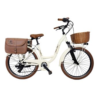 Bicicleta Elétrica de Cidade Dolce Vita by Canellini VENERE com Sacos e Cesta | Beige - 1