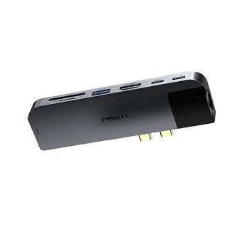 Adaptador PISEN NJ-TC23 8 em 1 | Type-C a Thunderbolt3 2USB3.0 USB2.0 HDMI SD/TF USB-C 1000mbps para HUAWEI MacBookPro/Air - 1