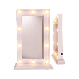 Espelho Especial de Maquilhagem LED OOTB, 10 LEDs, Branco Quente