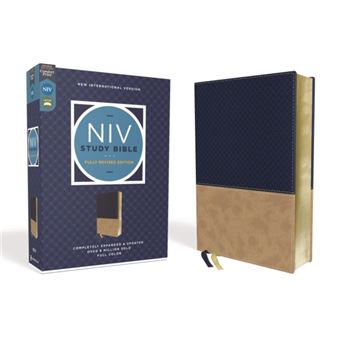 Niv Study Bible Fully Revised Edition Leathersoft Navytan Red Letter Comfort Print - 1