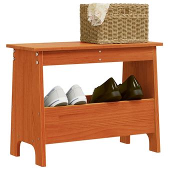 Banco de corredor vidaXL | 60x28x45 cm | pinho maciço castanho cera - 1