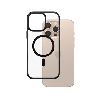 Capa para Telemóvel PanzerGlass PanzerGlass® HardCase Transparent w. Black MagSafe & Frame iPhone 16 Pro Max | Preto - 1