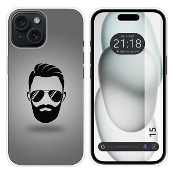 Capa Tumundosmartphone de silicone para do iPhone 15 (6.1) desenhos de barba de design - 1