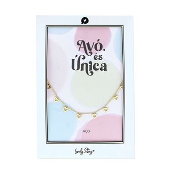 Colar Lovely Story Corações | Avó és Única | Aço Dourado - 1