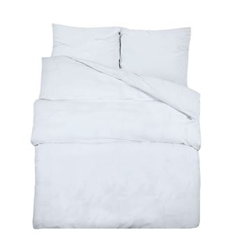 Conjunto de Capa de Edredão vidaXL | 135x200 cm | microfibra leve branco - 1