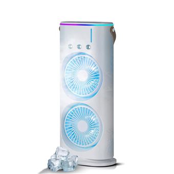 Ventoinha Torre Klack Aqua com Nebulização | Arrefecedor Evaporativo Recarregável por USB - 1