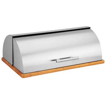Caixa para guardar o Pão Maestro MR-1672S com Tampa Deslizante | Design Elegante | Aço Inox - Prateado - 1