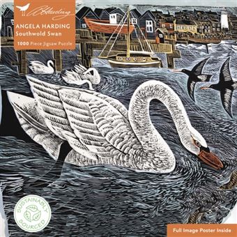 Adult Sustainable Jigsaw Puzzle Angela Harding Southwold Swan By Flame Tree Publishing - 1