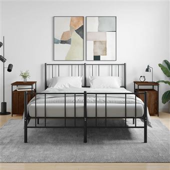 Mesas Cabeceira vidaXL | 2Peças | 40x42x60cm | deriv.madeira carvalho castanho - 1