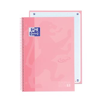 Caderno A4 Capa Dura Espiral Oxford Touch Quadriculado | 80 Folhas | 90G | Flamingo Rosa Pastel - 1