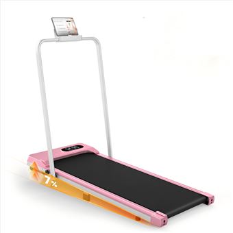 Passadeira de Corrida Dobrável BIGZZIA |Inclinada 0-7% | 2.5 HP | Velocidade 1-8 km/h | Com Ecrã LED | Controlo Remoto | Rosa - 1