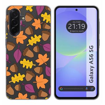Capa TUMUNDOSMARTPHONE de Silicone Transparente para Samsung Galaxy A56 5G Desenhos de design de outono - 1