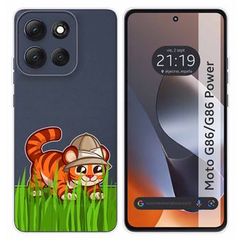 Capa de Silicone Transparente TUMUNDOSMARTPHONE para Motorola Moto G86 / G86 Power 5G | Estampa de tigre desenho - 1