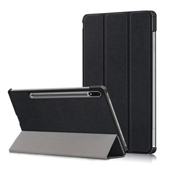 Capa Magunivers PU com suporte dobrável em três partes preto para Samsung Galaxy Tab S7 FE T736 - 1