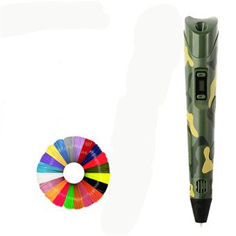 Caneta 3D Inteligente Arzopa com Display LED | Carregamento USB, PLA e ABS | Filamento PLA Compatíveis | 3m x 3 - Verde - 1