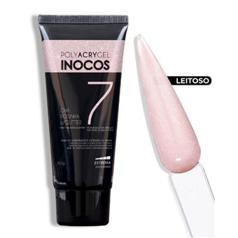 Polyacrygel Inocos Bisnaga 7 | Chá Rosinha com Glitter | 60gr - 1