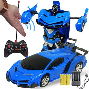 Carro Transformers Zhishang 1:18 para Crianças e Adultos | 2.4GHz | Telecomando Indutivo | Recarregável - Azul - 1