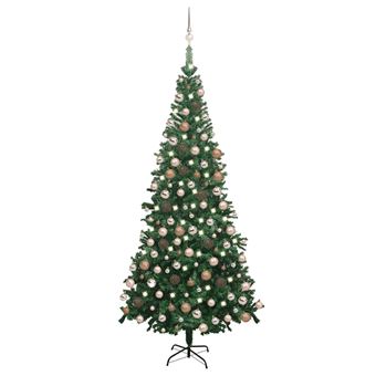 Árvore Natal artificial pré-iluminada vidaXL com Bolas | verde - 1