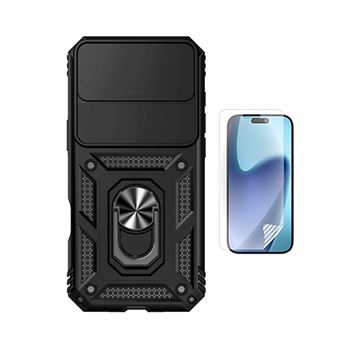 Kit Película Protectora de Hydrogel Frente + Capa de Proteção Militar Magnética Janela GIFT4ME para Apple iPhone 17 Air | Preto - 1