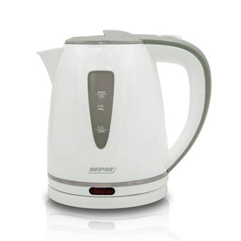 Jarro Eléctrico Compacto MPM MCZ-64 | 1 L | Chaleira Eléctrico | BPA livre | Resistência Oculta | sem Fios | 1200 W - Branco - 1
