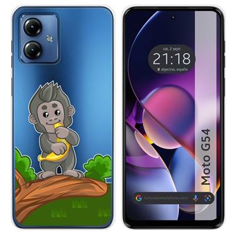 Capa de silicone TUMUNDOSMARTPHONE para Motorola Moto G54 5G | transparente desenhos macaco - 1