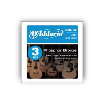 D'Addario EJ16-3D corda de guitarra - 1