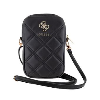 Mala para Telemóvel Guess com Alça de Ombro | Almofadada e Logótipo 4G | 19x13x4cm | Preto - 1