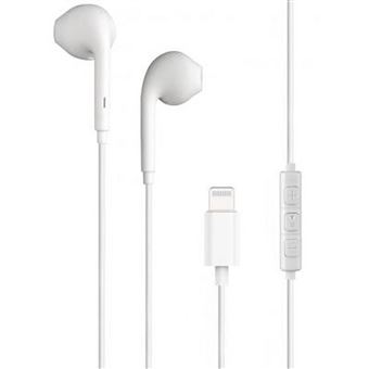 Auriculares com Fio Lightning BigBen Connected | Botão | Controle Remoto | Microfone | Branco - 1