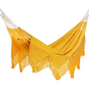 Rede L Hamac del Sol Macramé | Rede de Algodão - Acrílico | 1 Pessoa | Coleção Luxury Canvas - Ocre - 1