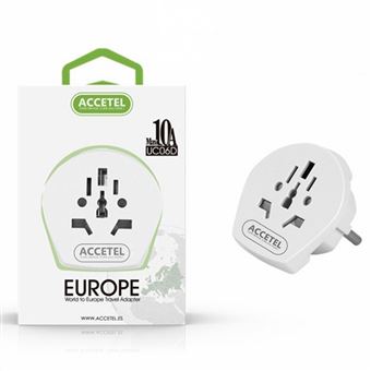 Adaptador de Tomada Europeu Accetel Uc06D - Branco - 1