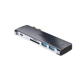 Adaptador PISEN NJ-TC22 6 em 1 | Type-C a Thunderbolt3 2USB3.0 HDMI SD/TF para HUAWEI MacBookPro/Air - 1