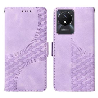 Capa FLOODKING para Vivo Y02 4G | Design Acolchoado | Couro PU Premium | Roxo - 1