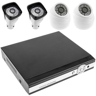 Kit Vídeo Vigilância BeMatik DVR com 4 Câmeras Pedestal e Domo Compatível HDMI VGA CVBS IP RS485 - 1