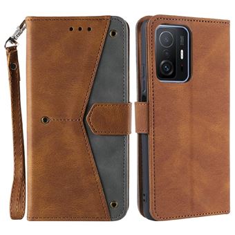 Capa PU + TPU toque na pele com fundo Castanho para Xiaomi 11T/11T Pro - 1