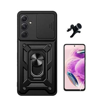 Kit Película Protetora de Hydrogel Frente + Capa de Proteção Militar Magnética Janela Deslizante + Suporte Magnético Com Pernas GIFT4ME para Samsung Galaxy A55 5G - Preto - 1