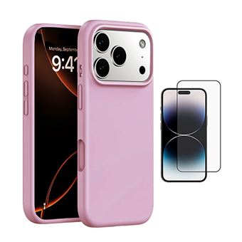 Kit Película de Vidro Temperado Gorilasglass + Capa Proteção Silicone GIFT4ME para Apple iPhone 17 Pro Max | Rosa - 1
