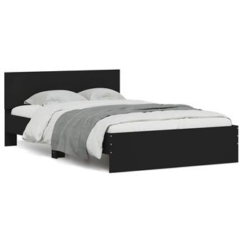 Estrutura de cama com cabeceira e luzes LED vidaXL | 140x190 cm | preto - 1