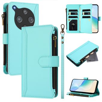 Capa FOXDOCK para ZTE Nubia P9 Pro 5G | Pele Premium | Compartimentos para Cartões | Alça de Pulso Amovível | Verde claro - 1