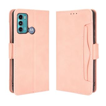 Capa FOXDOCK Protetora para Motorola Moto G40 Fusion/G60 | Suporte e Flip de couro PU | À Prova de Choque | Rosa - 1
