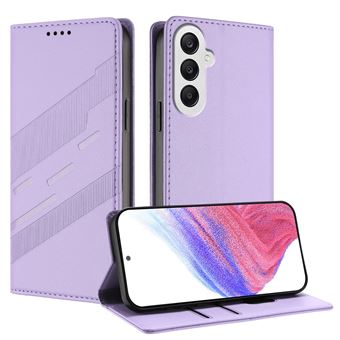 Capa FOXDOCK para Samsung Galaxy A25 5G | Fecho Magnético | 2 Compartimentos para Cartões | Suporte Ajustável | Roxo - 1