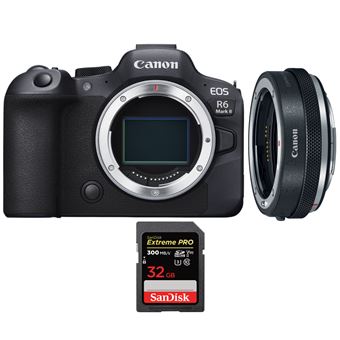 Canon EOS R6 Mark II ( R6II ) + Canon EF-EOS R Premium + 1 SanDisk 32GB Extreme PRO UHS-II SDXC 300 MB/s + PDF 20 Técnicas para Melhorar as suas Fotografias - 1