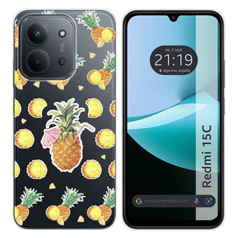 Capa Tumundosmartphone de silicone Transparente para Xiaomi Redmi 15C 4G / 5G | Desenhos de design de abacaxi - 1