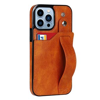 Capa e Tpu + Pu magunivers Função de Bloqueio Rfid com Muleta para Pulseira e Porta-Cartão Caqui para Iphone 13 Pro 6.1'' - 1