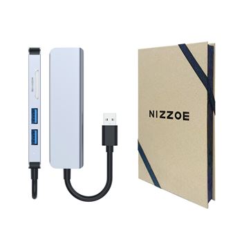 Adaptador Hub 5 em 1 Nizzoe USB para USB MicroSD SD - 1
